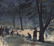 William Glackens Central Park oil on canvas